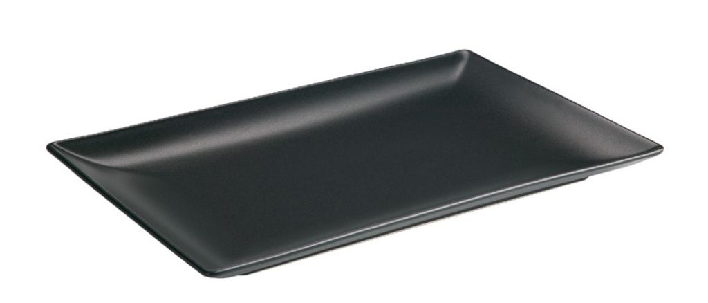 Confezione 6 pezzi PIATTO RETTANGOLARE 30X20  CM GRES NERO BAZIK