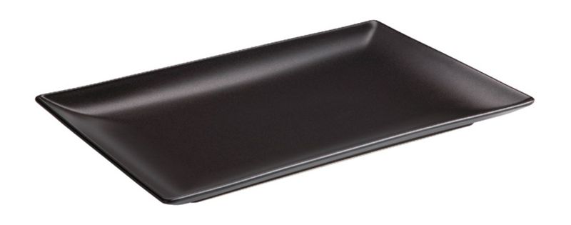 Confezione 6 pezzi PIATTO RETTANGOLARE 25X15CM GRES NERO BAZIK