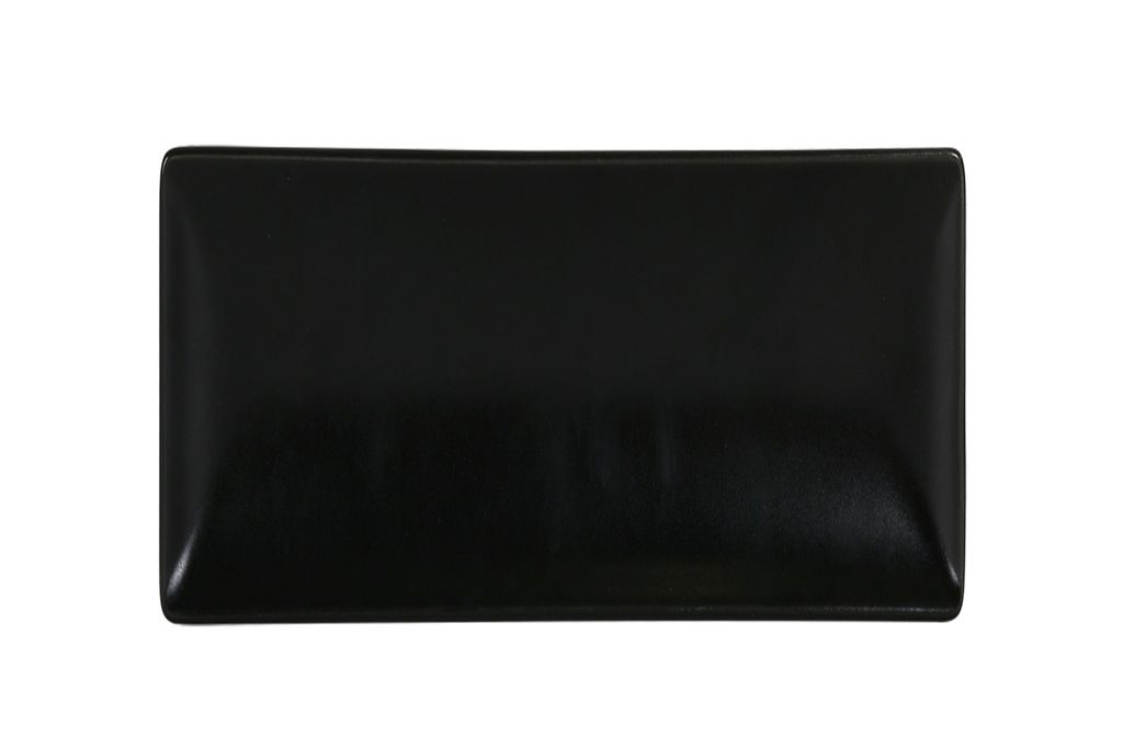 Confezione 12 pezzi PIATTO RETTANGOLARE 20X13CM GRES NERO BAZIK