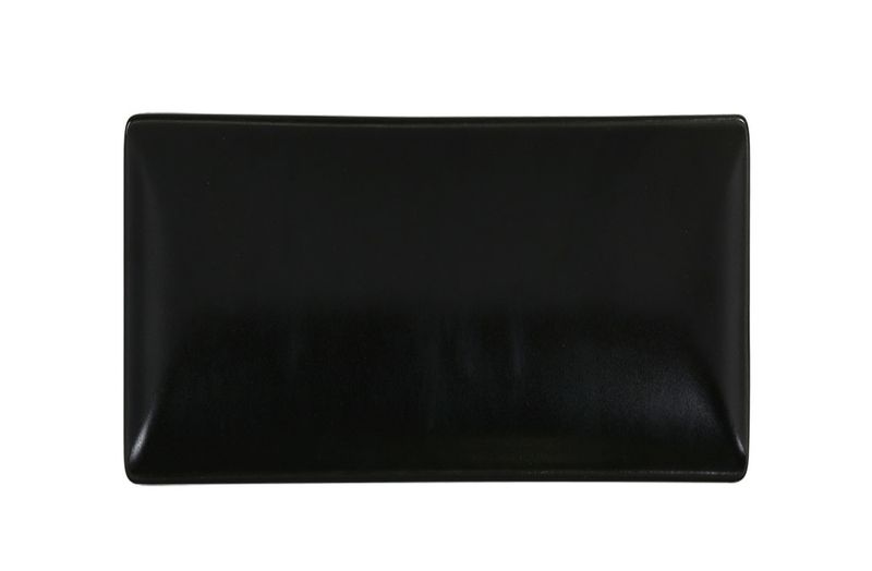 Confezione 12 pezzi PIATTO RETTANGOLARE 20X13CM GRES NERO BAZIK