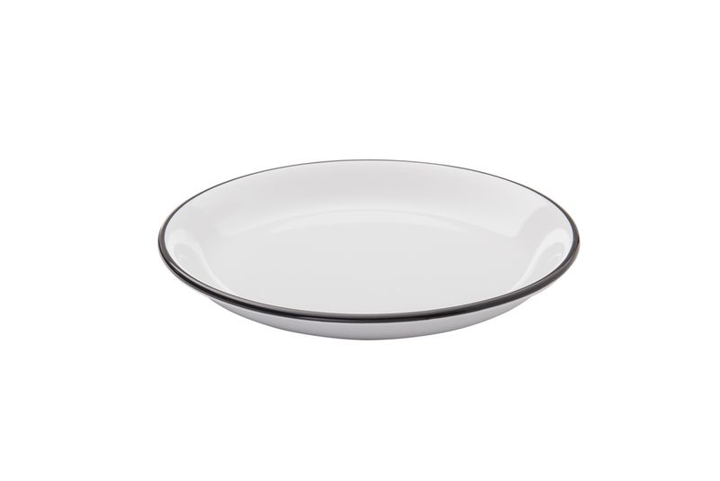 Confezione 6 pezzi PIATTO 20,5CM BIANCO FILO NERO BISTROT