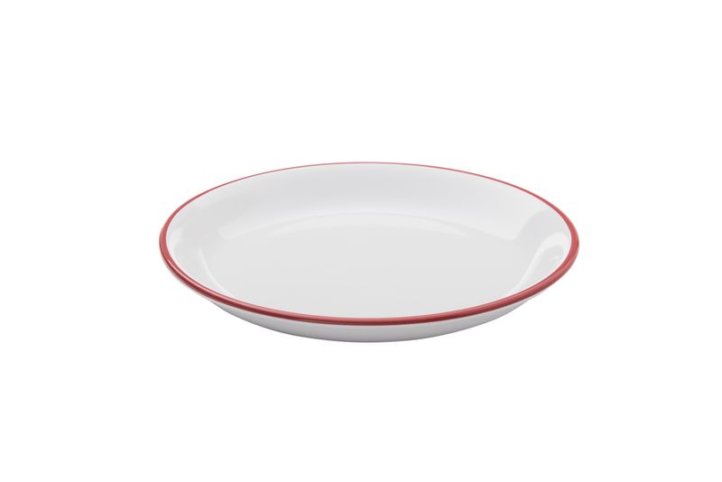 Confezione 6 pezzi PIATTO 20,5CM BIANCO FILO ROSSO BISTROT