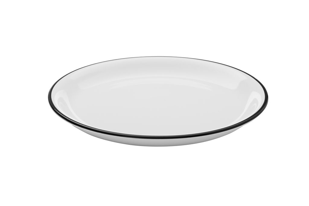 Confezione 4 pezzi PIATTO 25,5CM BIANCO FILO NERO BISTROT