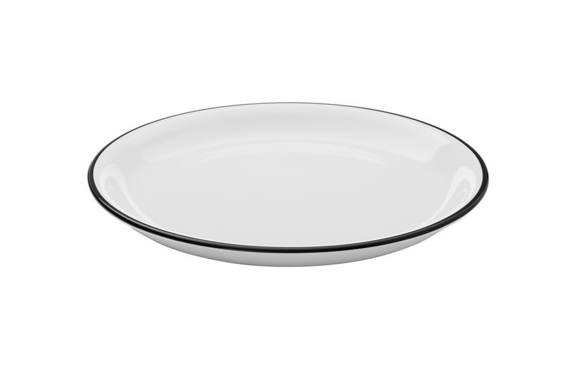 Confezione 4 pezzi PIATTO 25,5CM BIANCO FILO NERO BISTROT