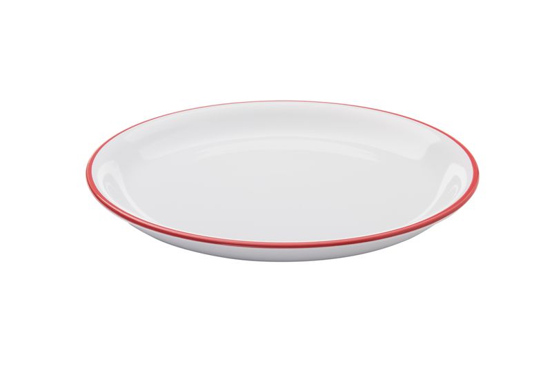 Confezione 4 pezzi PIATTO 25,5CM BIANCO FILO ROSSO BISTROT