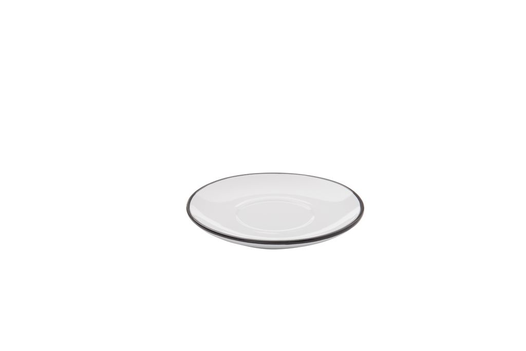 Confezione 8 pezzi PIATTINO 11CM BIANCO FILO NERO BISTROT