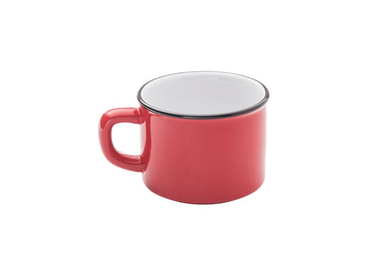 Confezione 6 pezzi MUG BASSO25CL ROSSO FILO NERO BISTROT