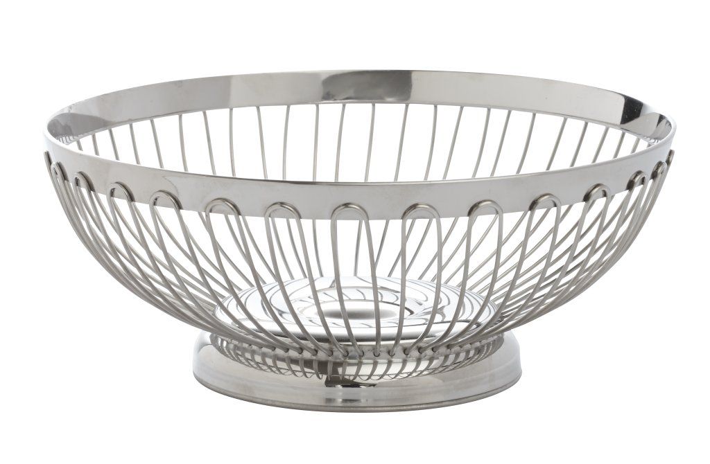 Confezione 1 pezzo CESTO PANE D17X8.6CM FILO INOX