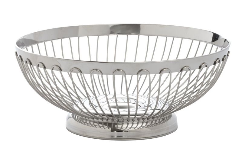 Confezione 1 pezzo CESTO PANE D17X8.6CM FILO INOX