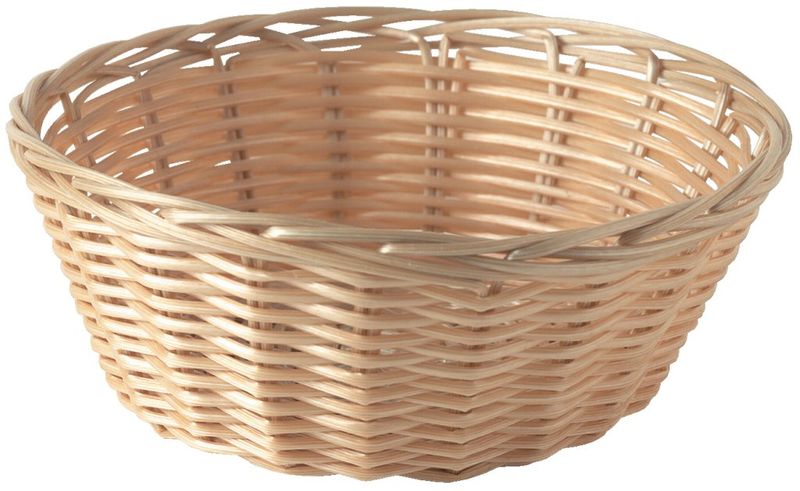 Confezione 12 pezzi CESTO FILO PLASTIF. TONDO 18CM BEIGE