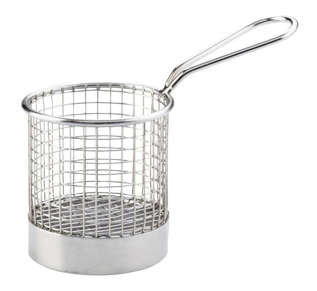 Confezione 12 pezzi CESTINO PER PATATINE FILO INOX D8CM