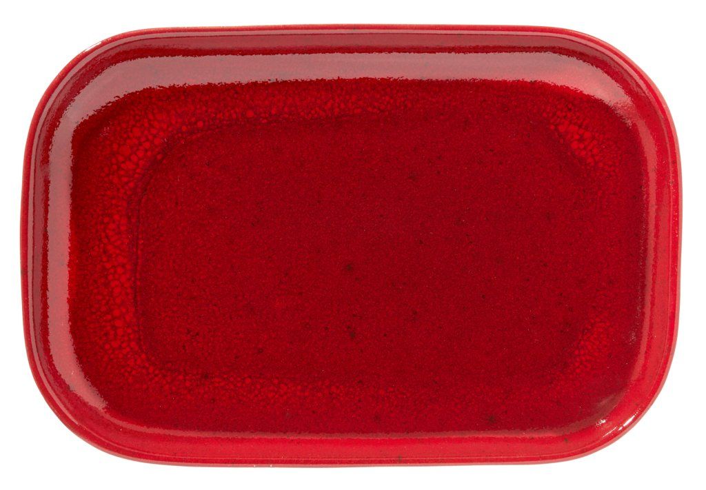 Confezione 6 pezzi PIATTO STEACK GRES 29X19,5CM ROSSO