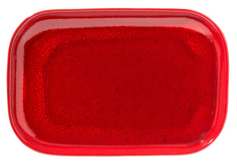 Confezione 6 pezzi PIATTO STEAK GRES 34,5X23,5CM ROSSO