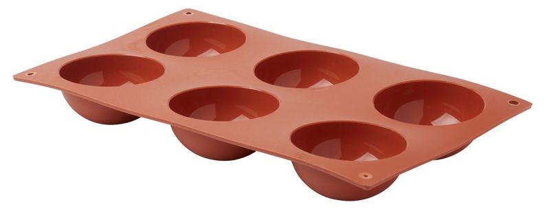 Confezione 1 pezzo STAMPO SILICONE  6 1/2 SFERA 1/3 D70 H35