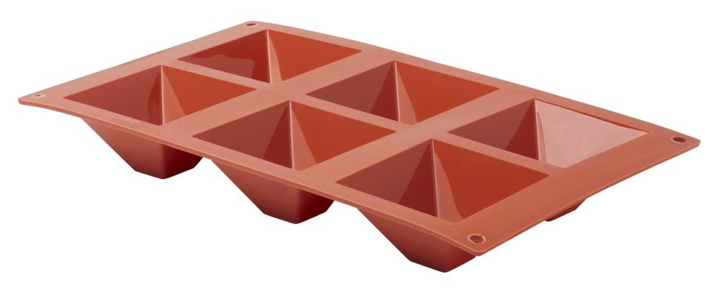 Confezione 1 pezzo STAMPO SILICONE  6 PIRAMIDI 1/3 71X71 H4