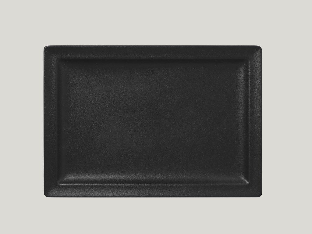 Confezione 6 pezzi PIATTO RETTANGOLARE 33X23CM NERO VULCANO NEO FUSION