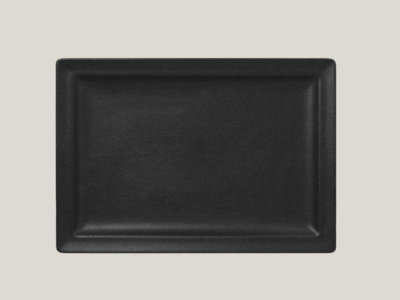 Confezione 6 pezzi PIATTO RETTANGOLARE 33X23CM NERO VULCANO NEO FUSION