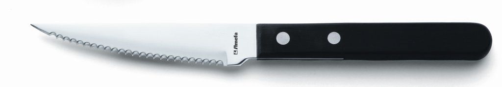 Confezione 12 pezzi COLTELLO STEAK PIZZA MANICO NERO L21.2