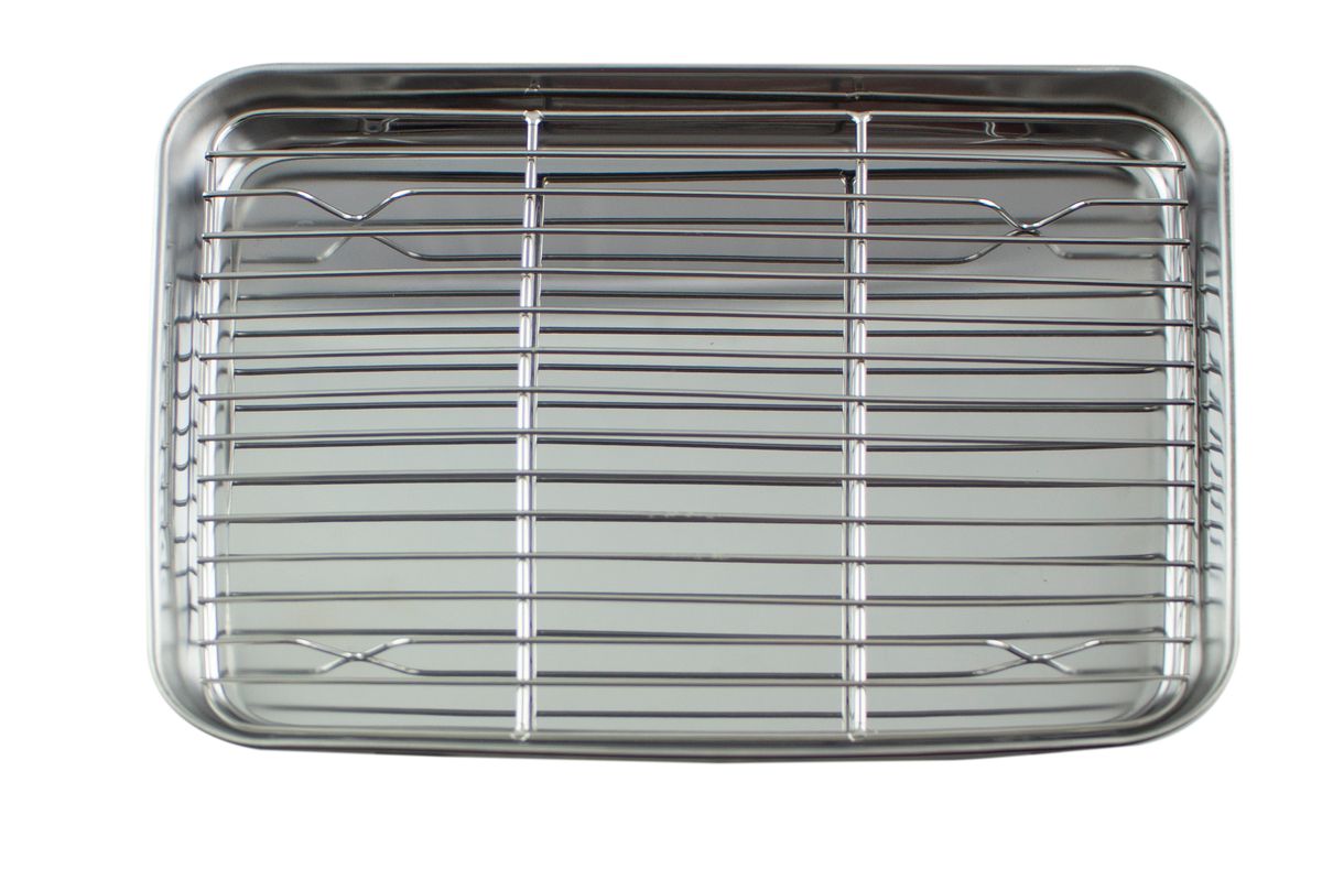 Confezione 1 pezzo VASSOIO DECORARE CON GRIGLIA INOX