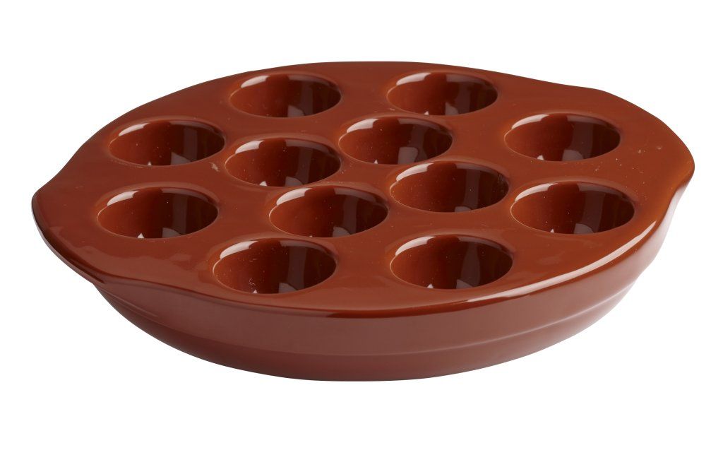 Confezione 6 pezzi TEGAME LUMACHE 12 FORI GRES MARRON
