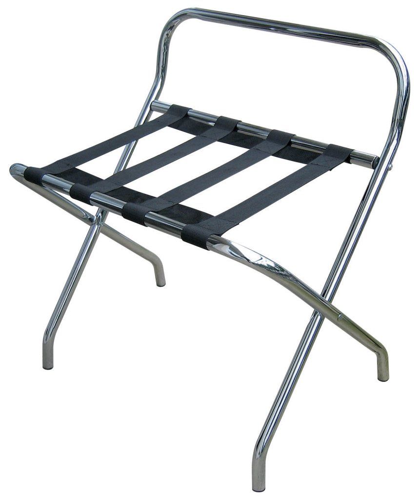 Confezione 1 pezzo PORTAVALIGE METALLO CROMATO 68X46H73
