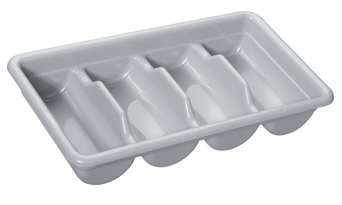 Confezione 1 pezzo PORTAPOSATE PLASTICA GRIGIO 4 SCOMPARTI