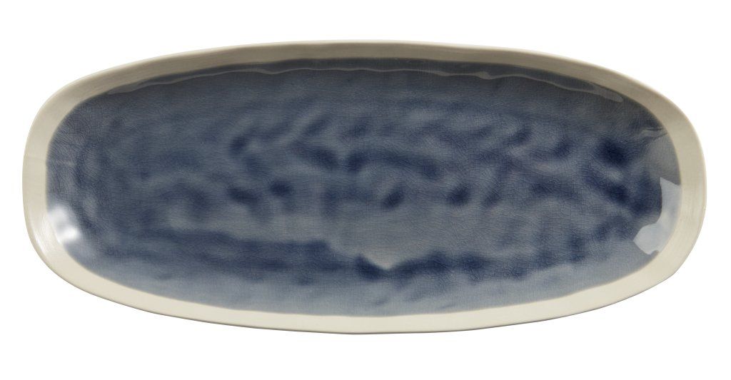 Confezione 4 pezzi OVALE GRES 30,5X13CM BLU WINTER