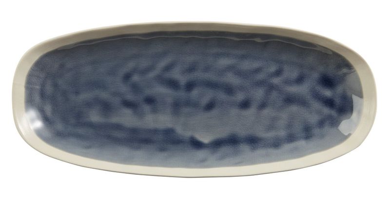 Confezione 4 pezzi OVALE GRES 30,5X13CM BLU WINTER