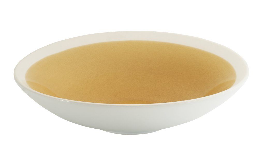 Confezione 4 pezzi PIATTO FONDO GRES 24CM GIALLO WINTER