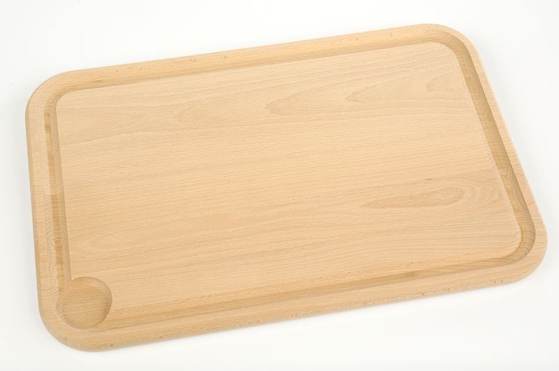 Confezione 1 pezzo TAGLIERE FAGGIO CON SCANALATURA 30X22CM