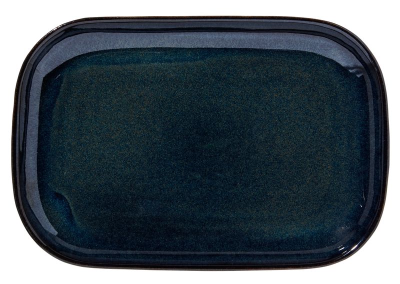 Confezione 6 pezzi PIATTO STEAK GRES 34,5X23,5 BLEU NOTTE