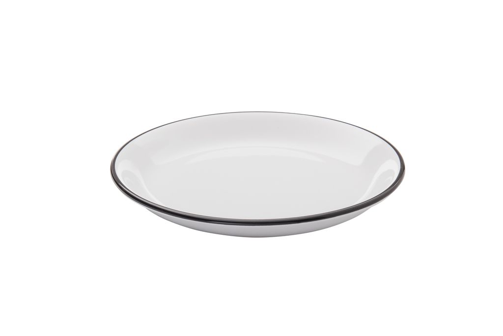 Confezione 6 pezzi PIATTO 20,5CM BIANCO FILO NERO BISTROT