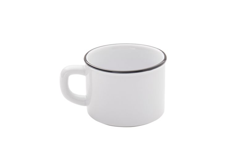 Confezione 6 pezzi MUG BASSO25CL BIANCO FILO NERO BISTROT