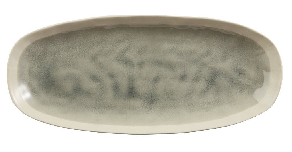 Confezione 4 pezzi OVALE GRES 30,5X13CM GRIGIO WINTER