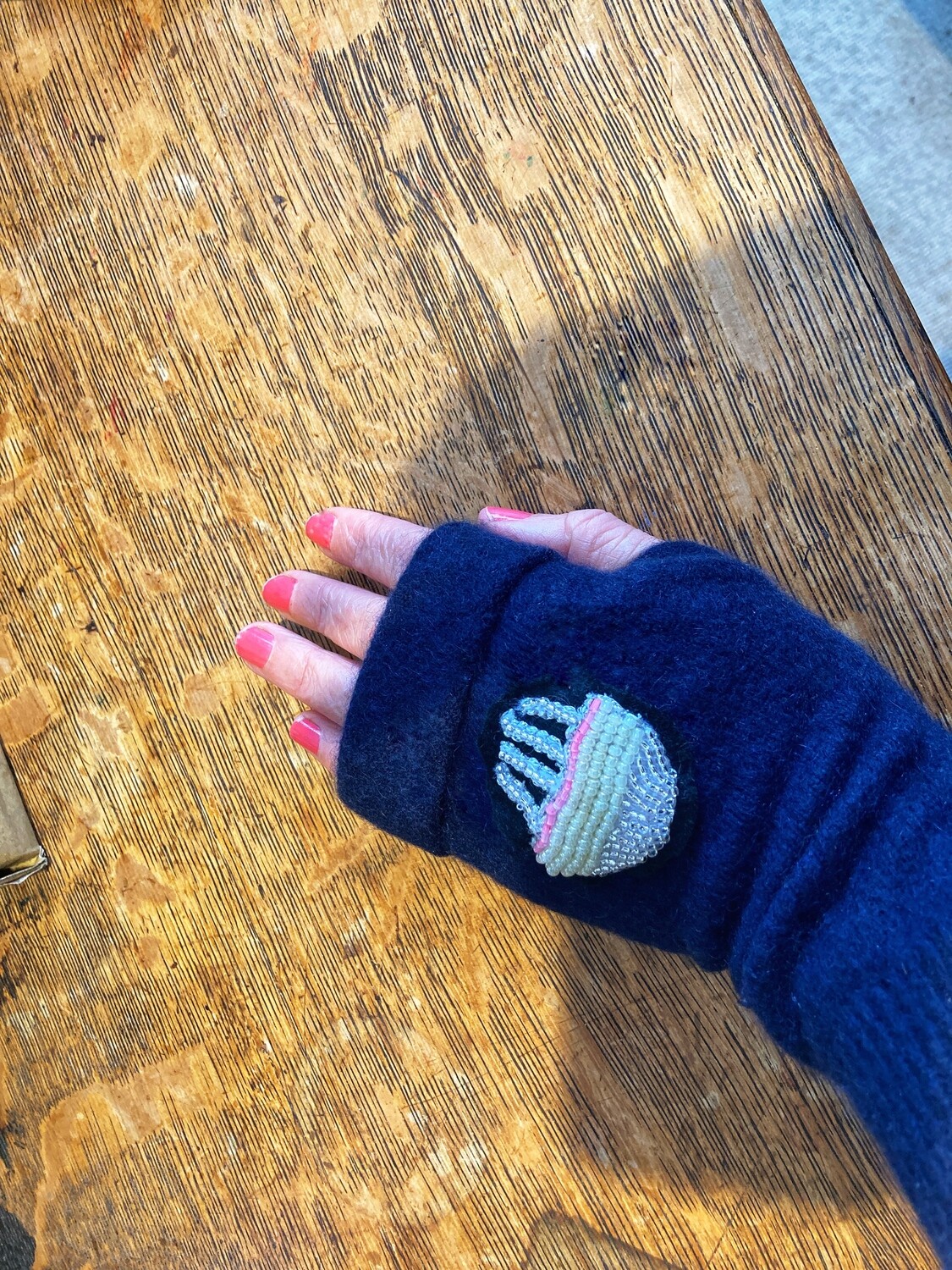 Beaded Cashmere Gloves
