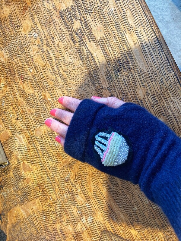 Beaded Cashmere Gloves