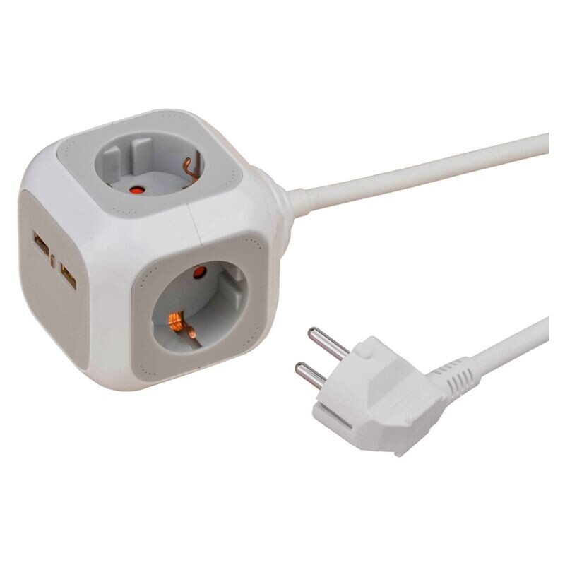 ​20500820 - Brennenstuhl مكعب usb 2​ + مشترك كمبيوتر كهرباء 4 فتحة 1.4 متر