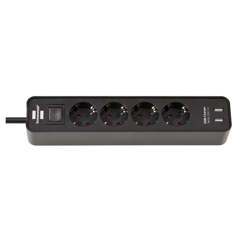 ​20500800 - Brennenstuhl USB 2​ + مشترك كمبيوتر كهرباء 4 فتحة 1.5 متر   ​