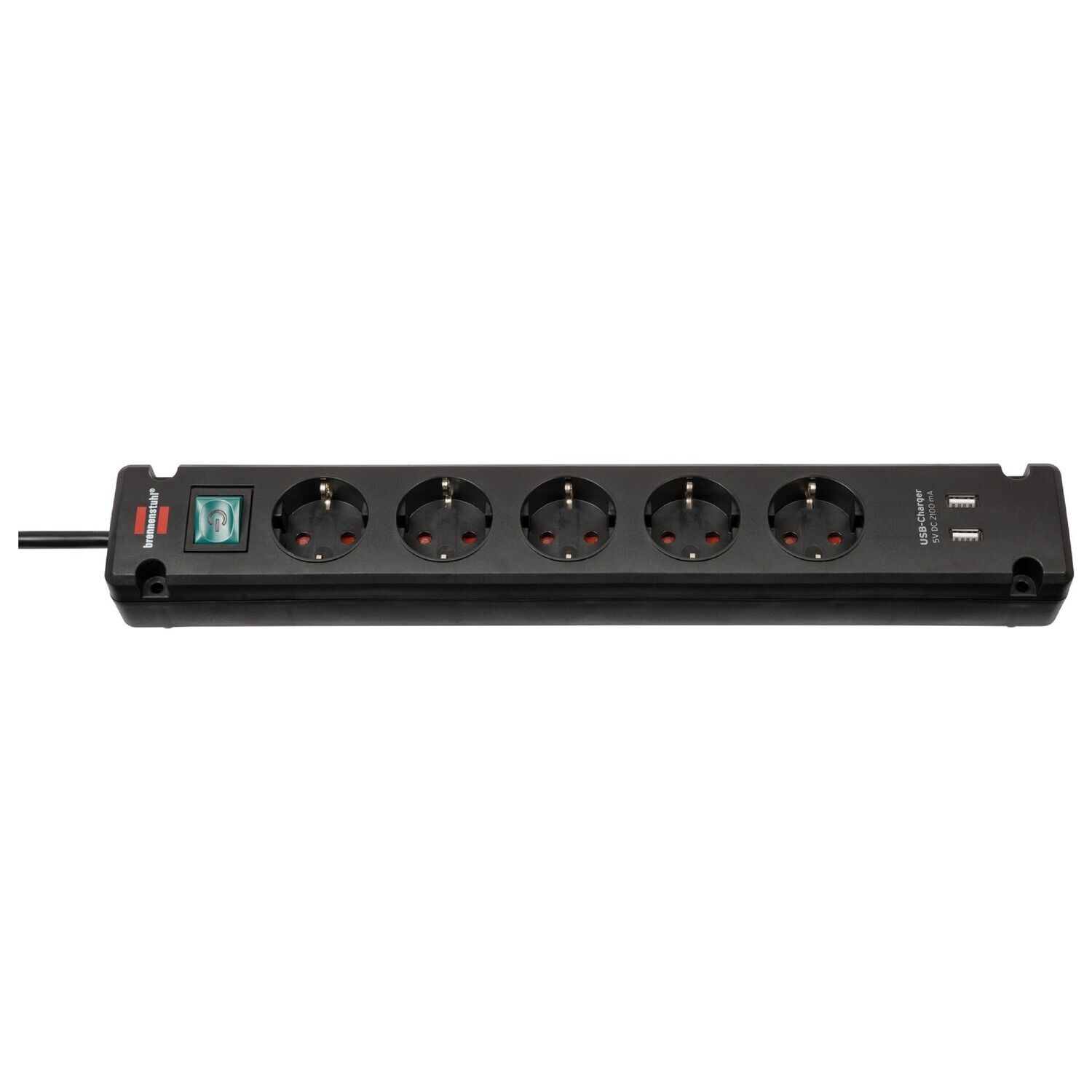 ​20500840 - Brennenstuhl​ USB 2 + مشترك كمبيوتر كهرباء 5 فتحة 3 متر​