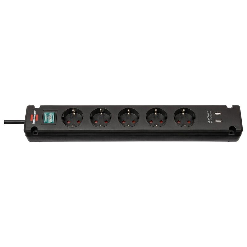 ​20500840 - Brennenstuhl​ USB 2 + مشترك كمبيوتر كهرباء 5 فتحة 3 متر​