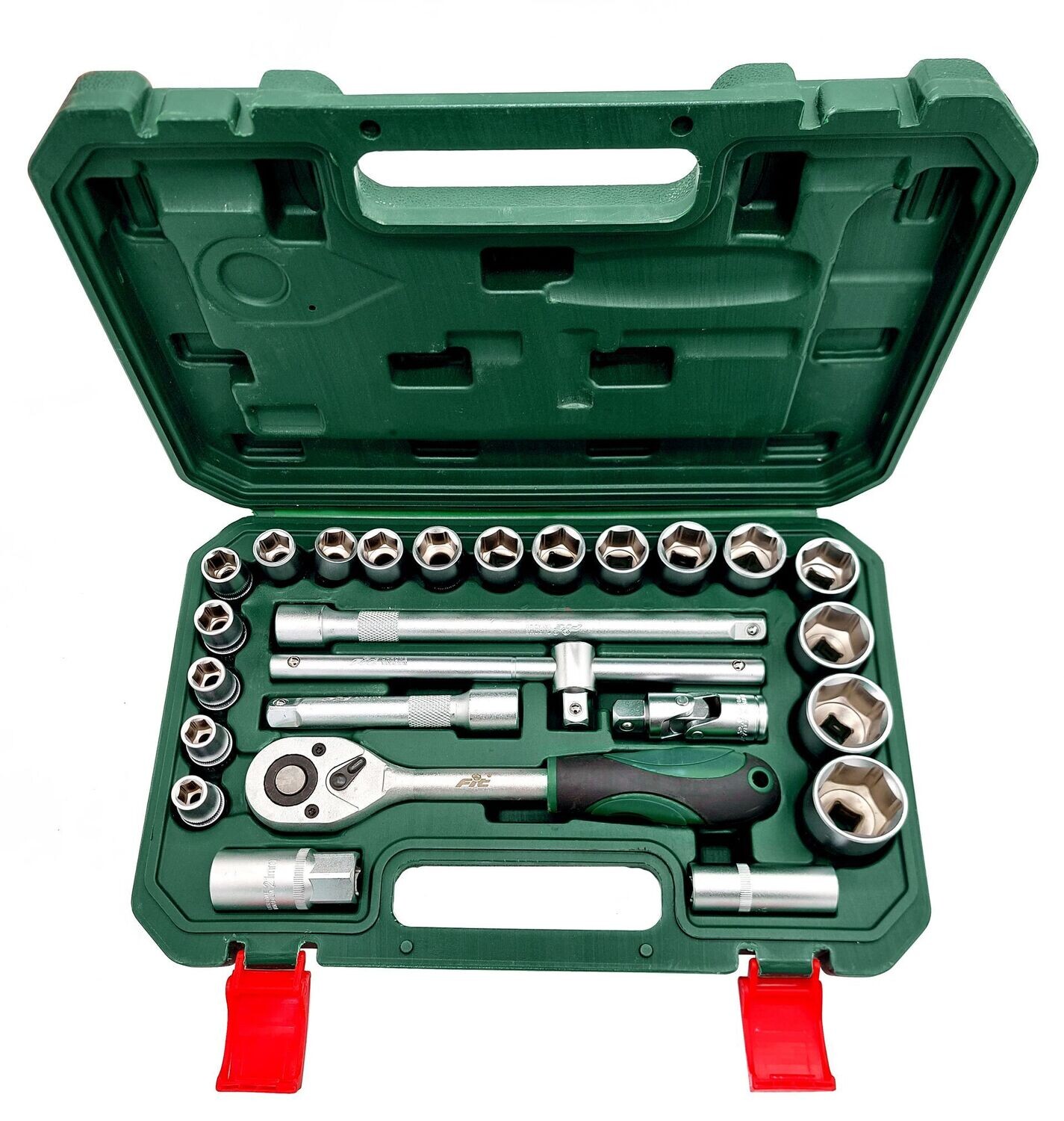 49000800 - FIT طقم لقم رباط 2/1" مسدس 25 قطعة كروم فانديوم من 10مم 32-مم