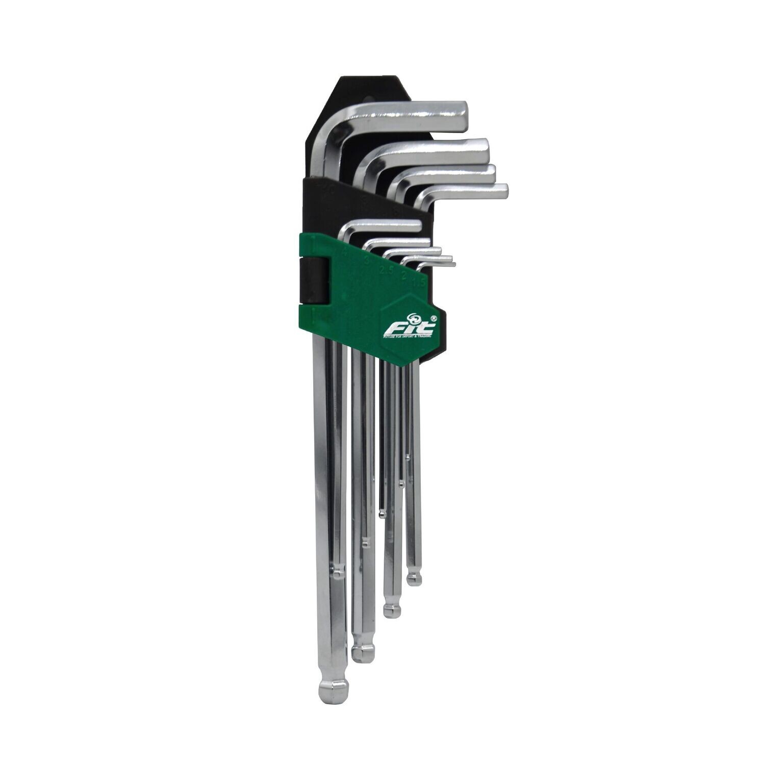 49056150 - FIT طقم مفتاح الن مسدس  بلية طويل من 1.5م الي 10 م كروم فانديوم