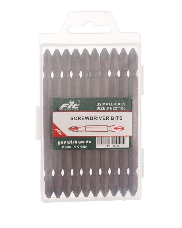 49039880 - FIT PH2 لقمة سن مفك اتجاهين صليبة طول 10سم أحمر