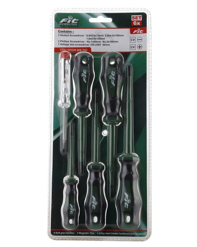 49041000 - FIT طقم مفك عادة وصليبة كهربائى بعازل 6 ق