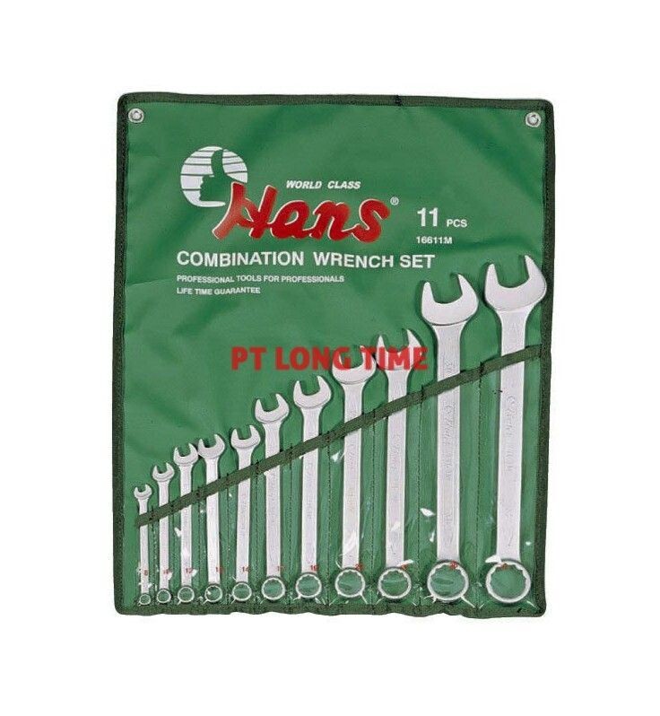 69353000 - HANS طقم مفتاح بلدى مشرشر كروم  11 قطعة من 8 مم الى 24 مم 16611M