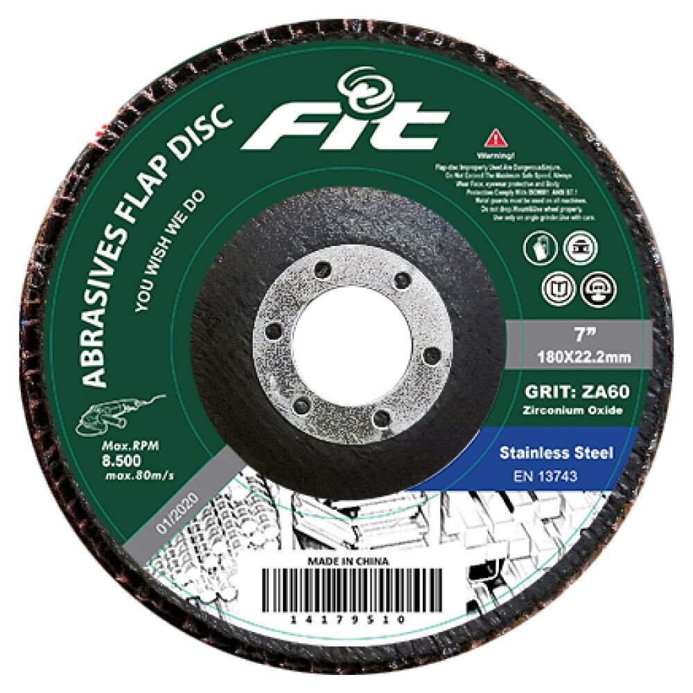 14179520 - FIT #صنفرة مروحية 7 بوصة ( أستنلس ) أزرق خشانة   80