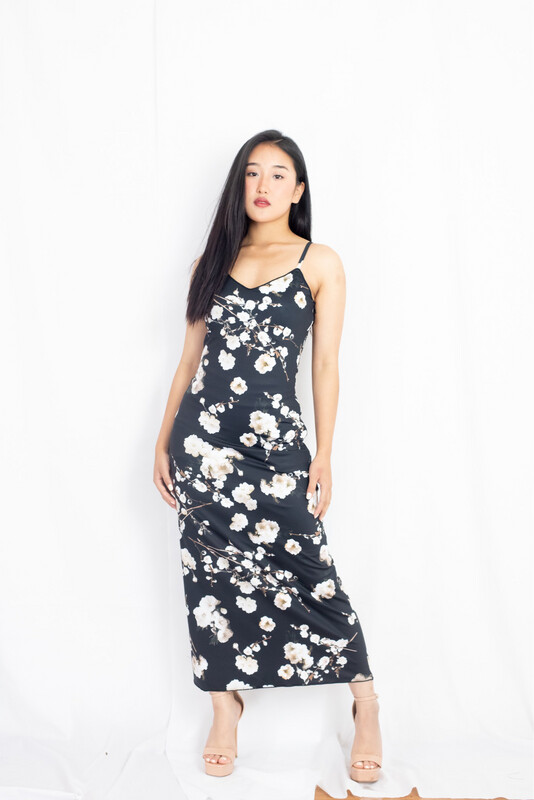 Jersey/ Floral Bodycon Midi dress Jersey/ Floral Bodycon Midi dress