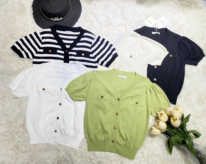 Short sleeves Buttons Blouse