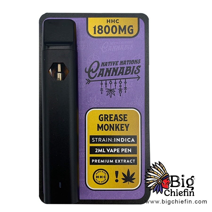 Native Nations HHC Disposable Indica 2g, strain: Grease Monkey