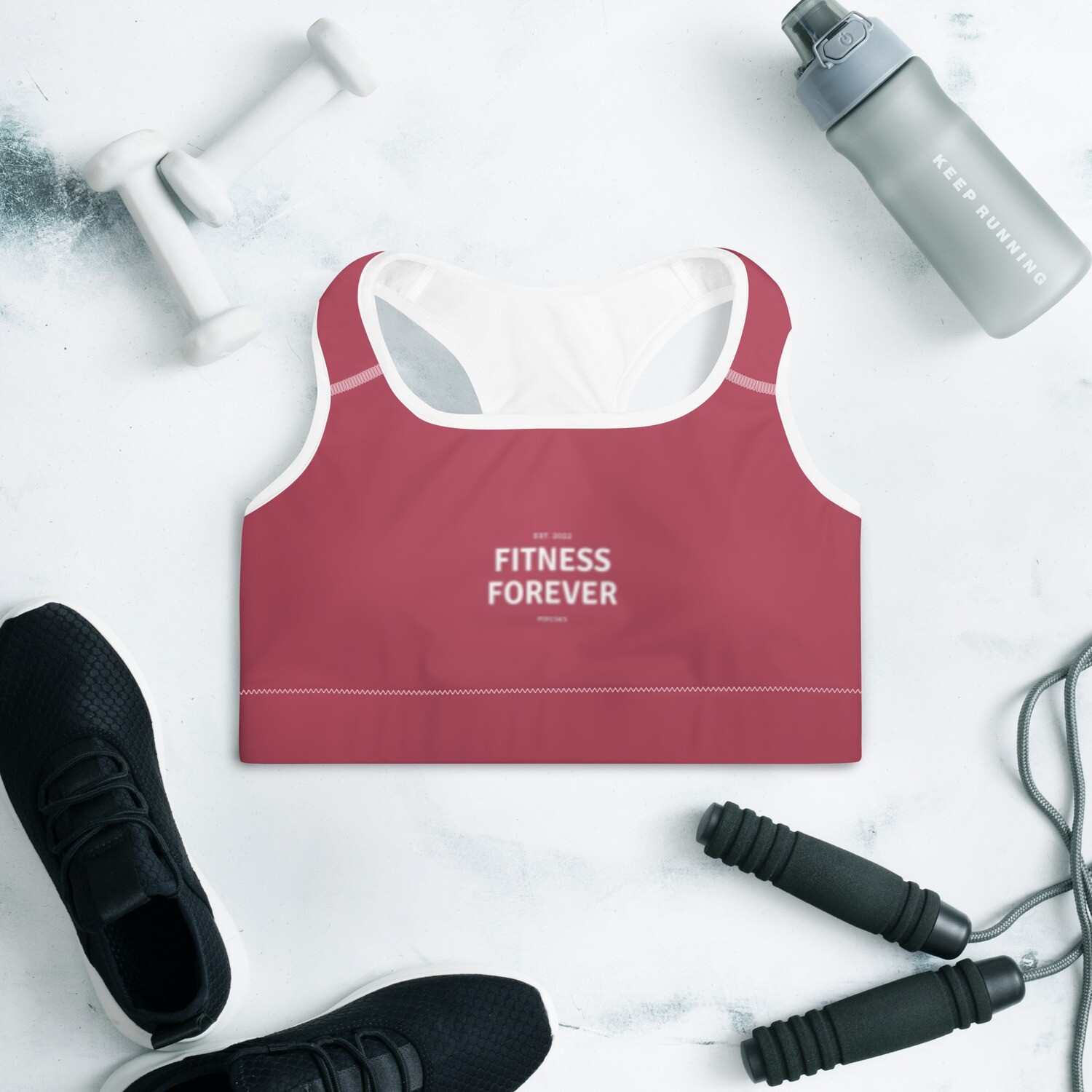 Fitness Forever Pink 
Padded Sports Bra
